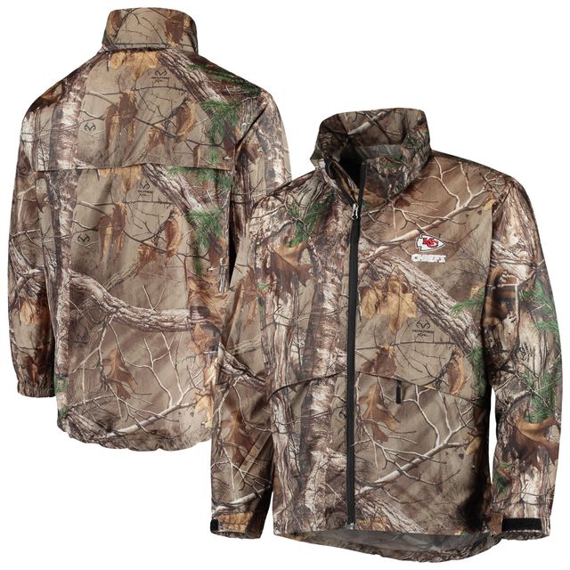 Dunbrooke Realtree Camo Kansas City Chiefs Circle Sportsman Veste imperméable compressible entièrement zippée pour homme