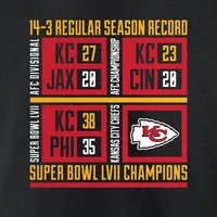 Fanatics Branded Men's Fanatics Branded Black Kansas City Chiefs Super Bowl  LVII Champions Big & Tall Scoreboard Showcase Schedule T-Shirt