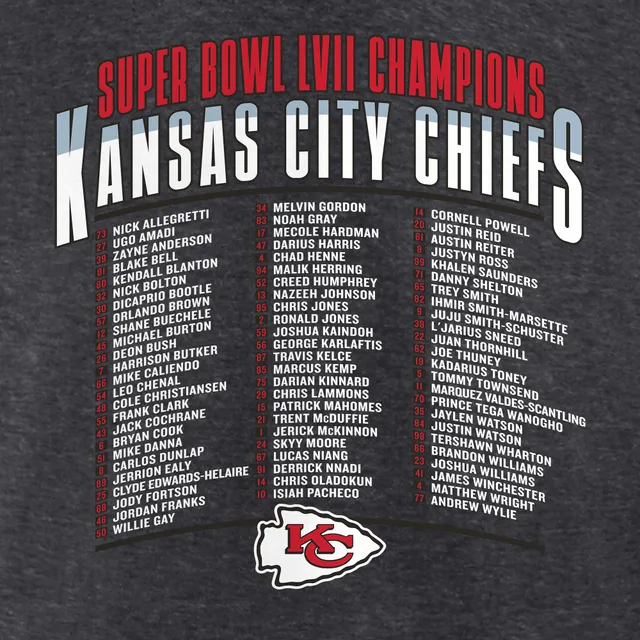 As Is NFL Super Bowl LVII Champions Chiefs Roster T-Shirt 