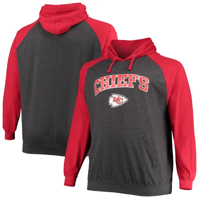 Kansas City Chiefs Mens Red Logo Big and Tall Hooded Sweatshirt