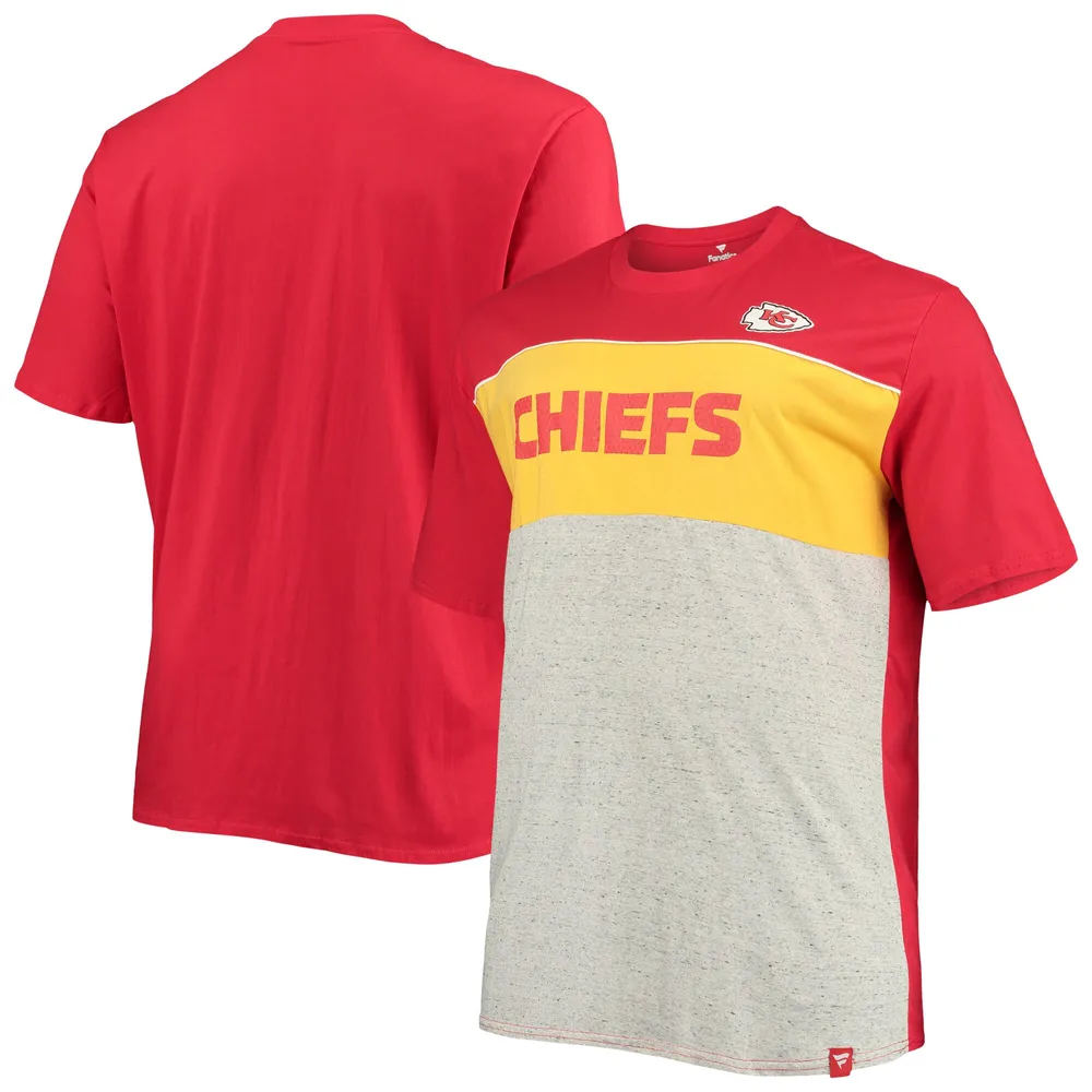 Lids Kansas City Chiefs Fanatics Branded Big & Tall Color Block T-Shirt -  Red/Heathered Gray