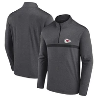 Men's Fanatics  Charcoal Kansas City Chiefs Head-to-Head Quarter-Zip Pullover