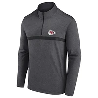 Men's Fanatics  Charcoal Kansas City Chiefs Head-to-Head Quarter-Zip Pullover