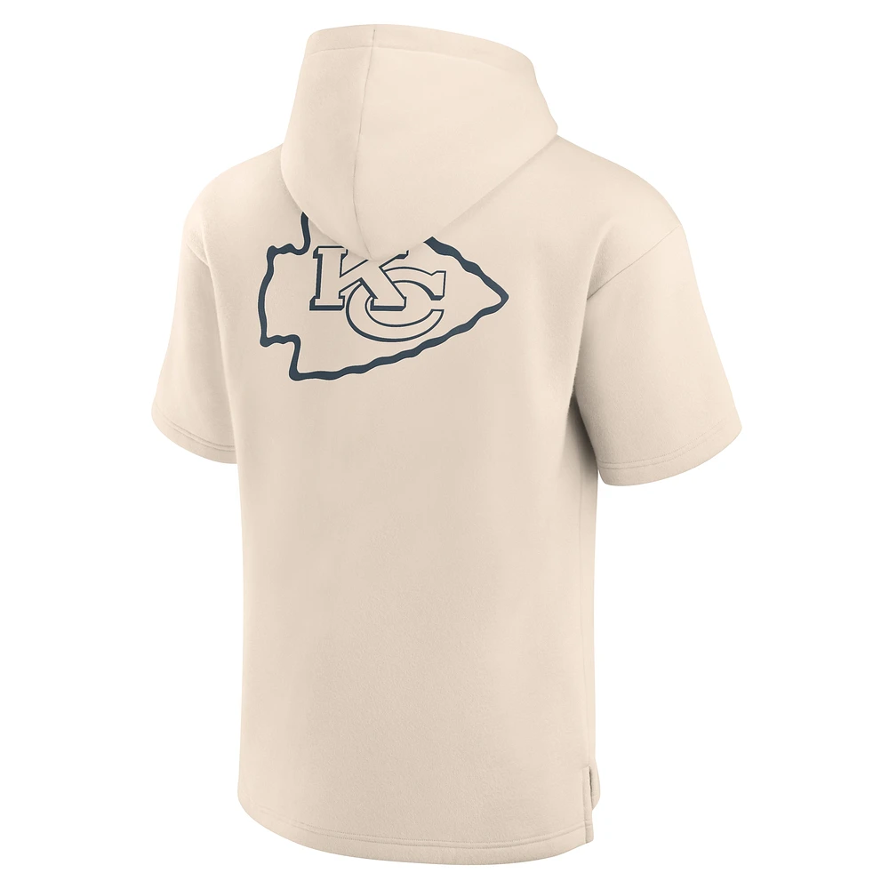 Sweat à capuche manches courtes pour homme Fanatics Cream Kansas City Chiefs Elements Future Ground Lettering