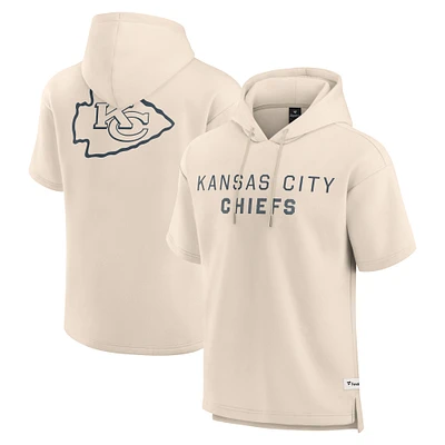 Sweat à capuche manches courtes pour homme Fanatics Cream Kansas City Chiefs Elements Future Ground Lettering