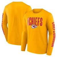 T-shirt à manches longues Fanatics Gold Kansas City Chiefs pour hommes, grande taille