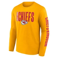 T-shirt à manches longues Fanatics Gold Kansas City Chiefs pour hommes, grande taille