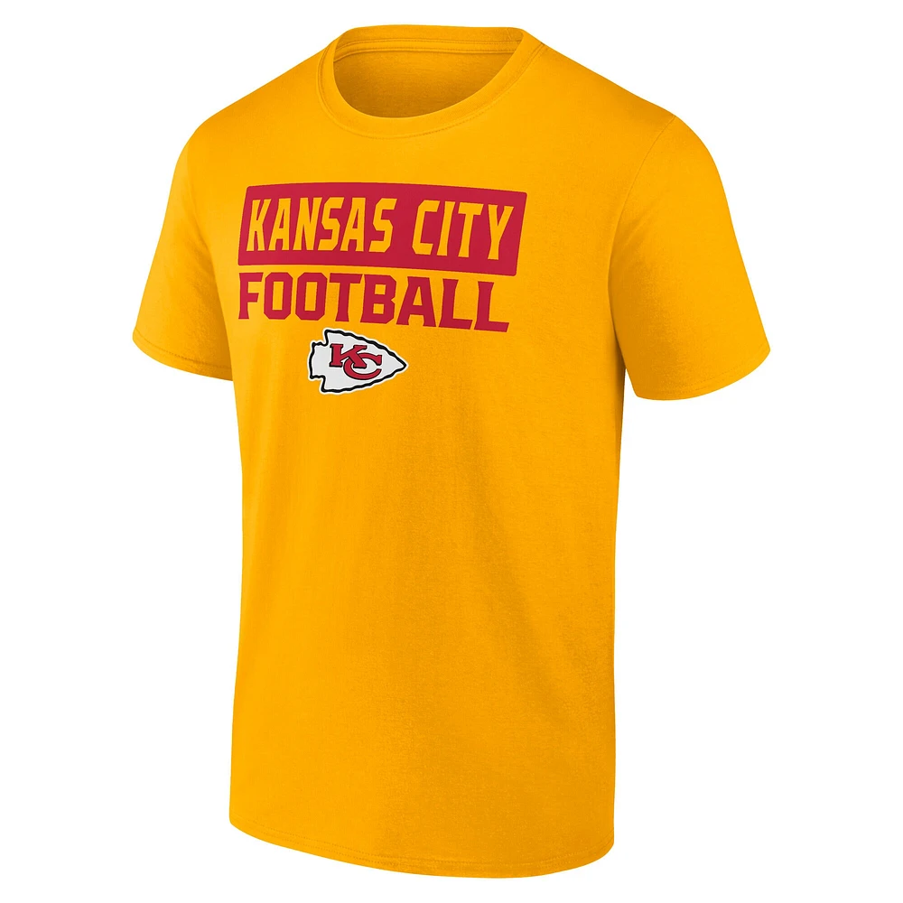 T-shirt Fanatics Gold pour homme avec inscription « Kansas City Chiefs Serve »