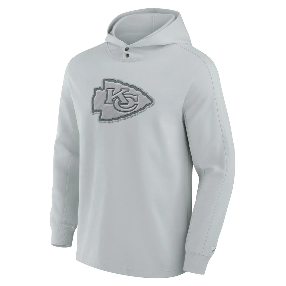 Men's Fanatics Kansas City Chiefs Elements Blaze Tri-Blend Long Sleeve Hoodie T-Shirt