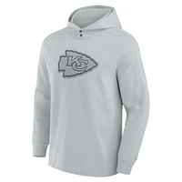 Men's Fanatics Kansas City Chiefs Elements Blaze Tri-Blend Long Sleeve Hoodie T-Shirt