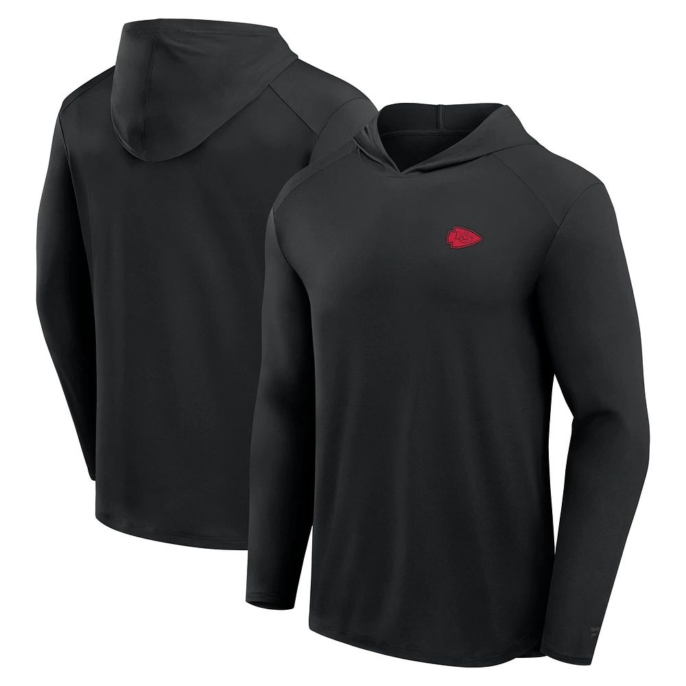 Men's Fanatics Gray Kansas City Chiefs Front Office Power Mono Long Sleeve Hoodie T-Shirt