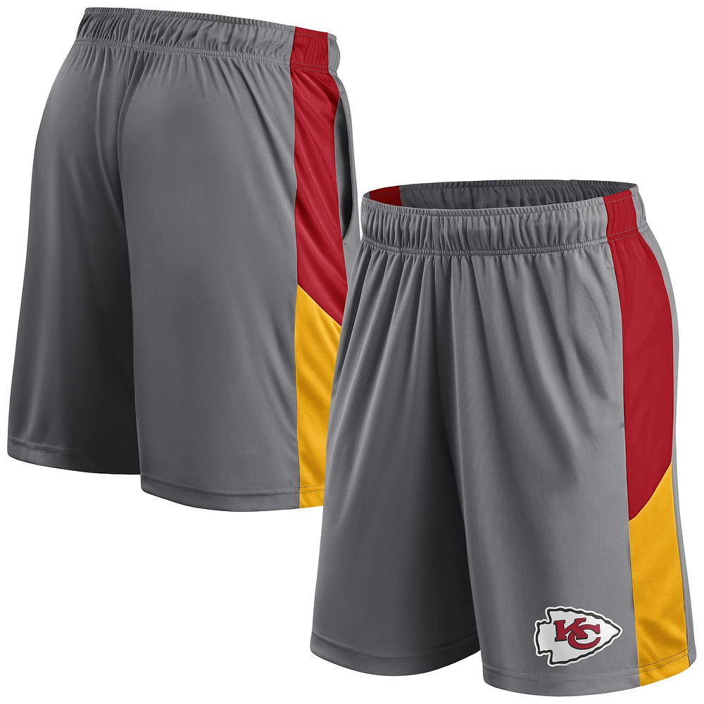 Short gris avec logo principal des Kansas City Chiefs pour homme Fanatics