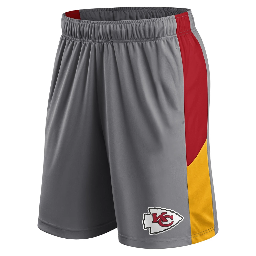 Short gris avec logo principal des Kansas City Chiefs pour homme Fanatics