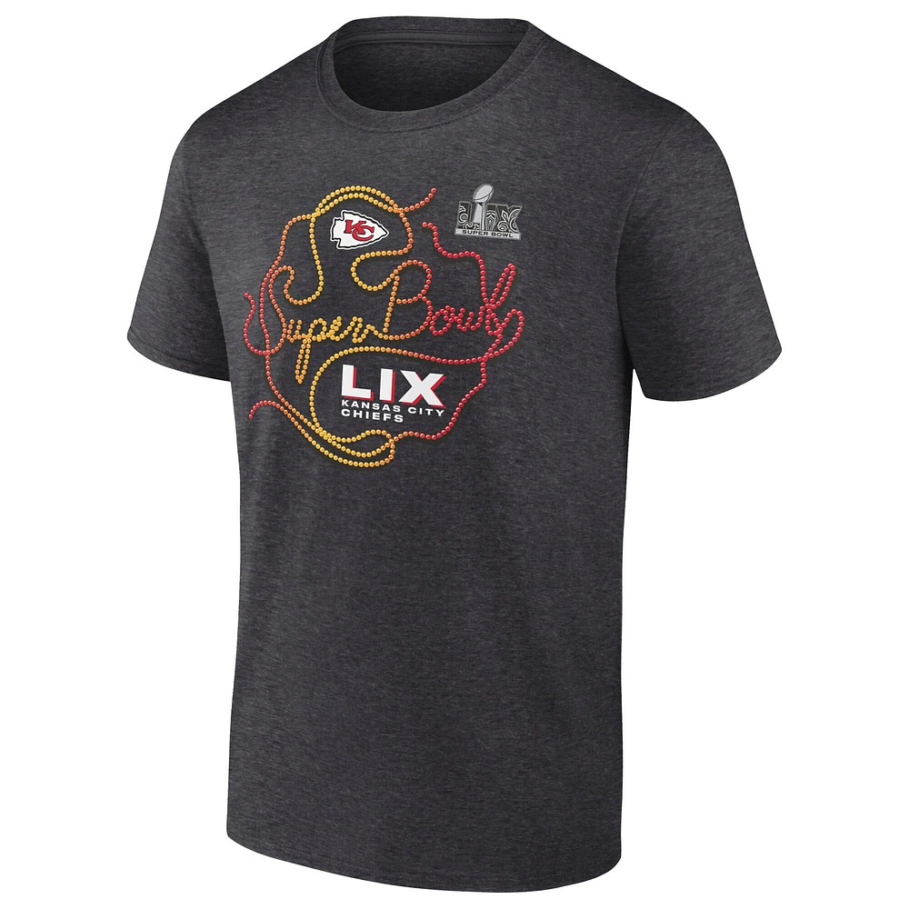 Men's Fanatics  Heather Charcoal Kansas City Chiefs Super Bowl LIX Big & Tall Local T-Shirt