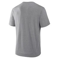 Men's Fanatics Heather Gray Kansas City Chiefs First Down Tribute Tri-Blend T-Shirt