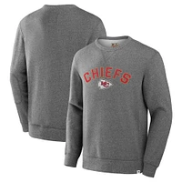 Men's Fanatics  Heather Gray Kansas City Chiefs Loop Terry Pullover Sweatshirt