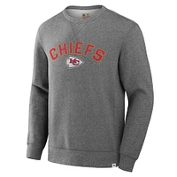 Men's Fanatics  Heather Gray Kansas City Chiefs Loop Terry Pullover Sweatshirt