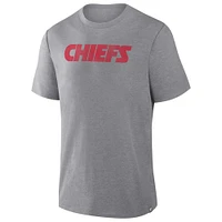 Men's Fanatics Heather Gray Kansas City Chiefs Pass Rush Tri-Blend T-Shirt