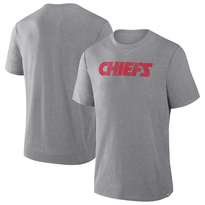 Men's Fanatics Heather Gray Kansas City Chiefs Pass Rush Tri-Blend T-Shirt