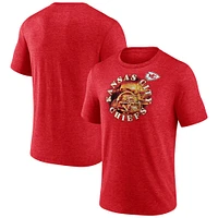 Men's Fanatics Heathered Red Kansas City Chiefs Sporting Chance Tri-Blend T-Shirt