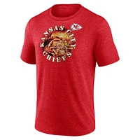 Men's Fanatics Heathered Red Kansas City Chiefs Sporting Chance Tri-Blend T-Shirt