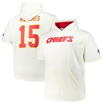 Fanatics pour hommes Patrick Mahomes crème Kansas City Chiefs Big & Tall T-shirt à capuche manches courtes