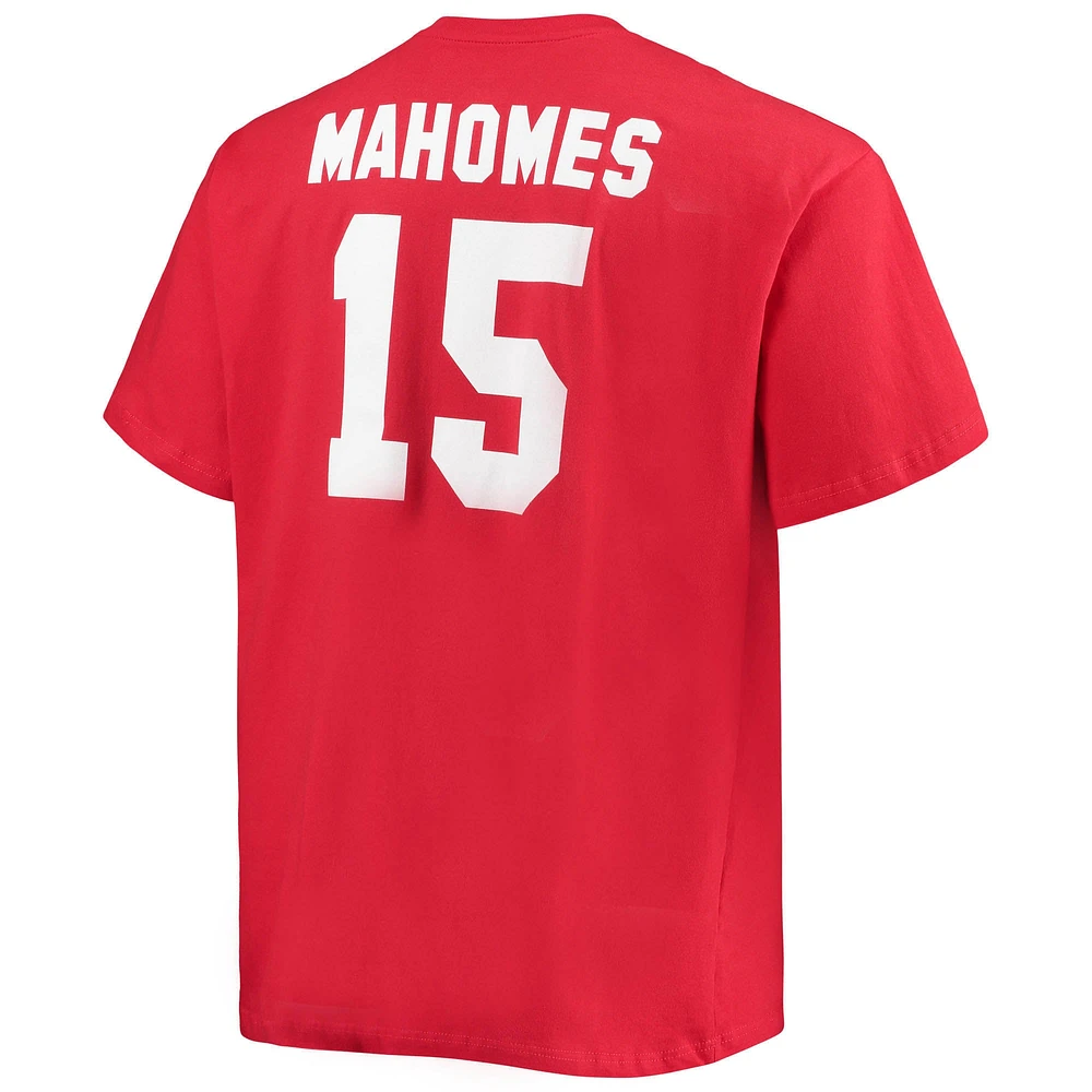 Men's Fanatics Patrick Mahomes Red Kansas City Chiefs Big & Tall Player Name Number T-Shirt