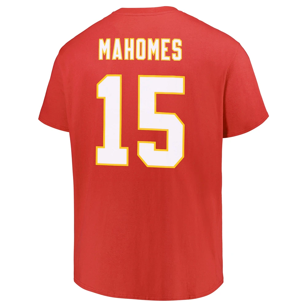 Fanatics pour hommes Patrick Mahomes T-shirt rouge des Chiefs de Kansas City Big & Tall