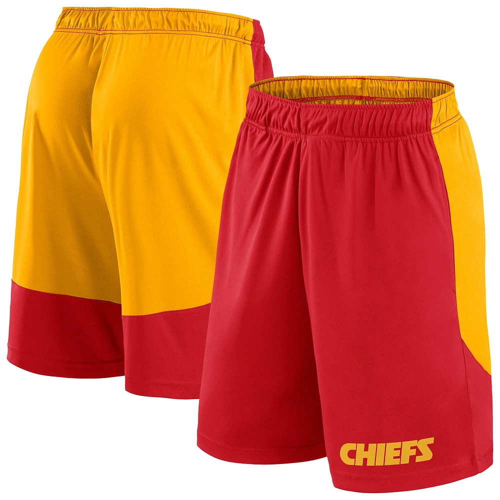 Short de lancement Fanatics rouge/or pour homme Kansas City Chiefs Big & Tall