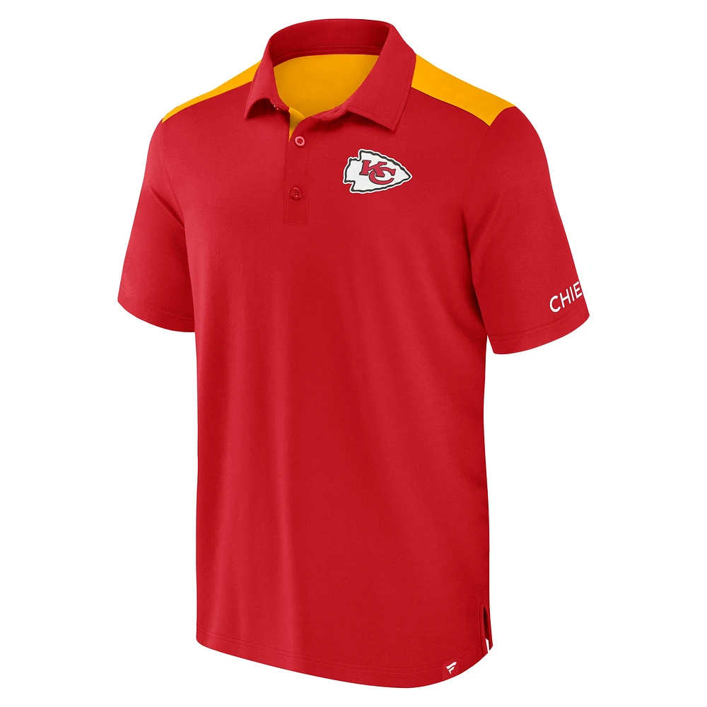 Men's Fanatics  Red/Gold Kansas City Chiefs Colorblock Polo