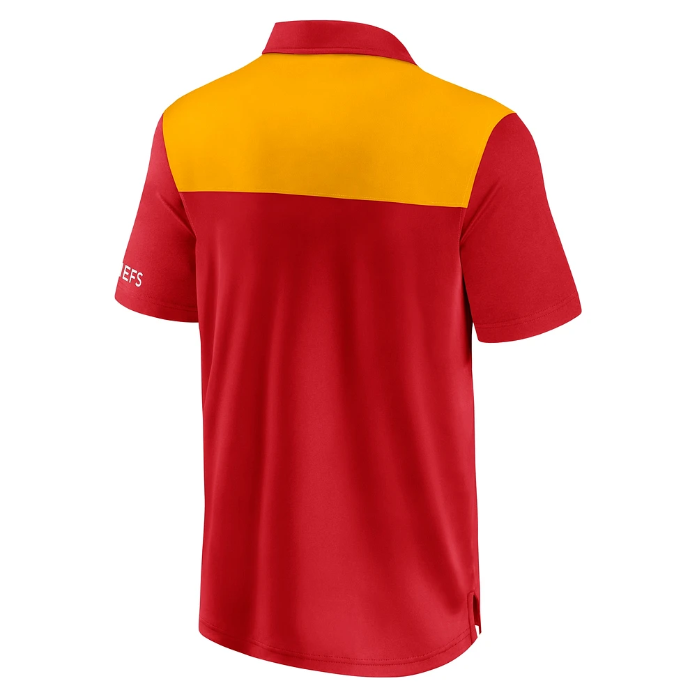 Men's Fanatics  Red/Gold Kansas City Chiefs Colorblock Polo