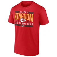 T-shirt rouge de marque fanatiques pour hommes Kansas City Chiefs 2023 AFC Champions Hometown Not Done