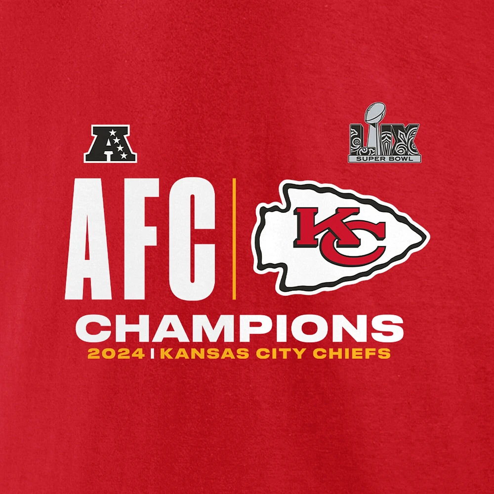 Men's Fanatics  Red Kansas City Chiefs 2024 AFC Champions Big & Tall Hail Mary T-Shirt