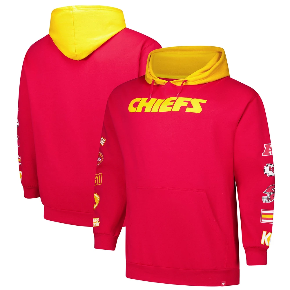 Sweat à capuche patchs Big & Tall pour hommes Fanatics Red Kansas City Chiefs