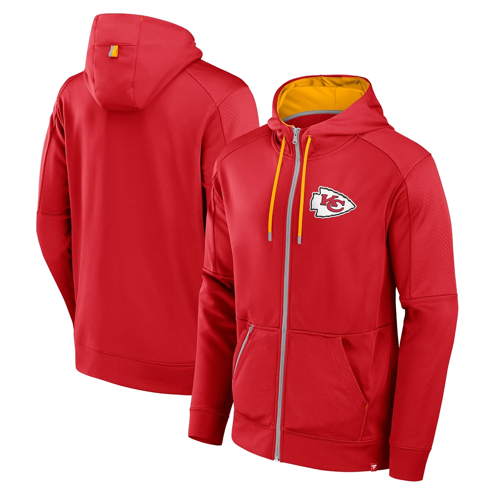 Sweat à capuche entièrement zippé Fanatics pour hommes, rouge, Kansas City Chiefs Defender