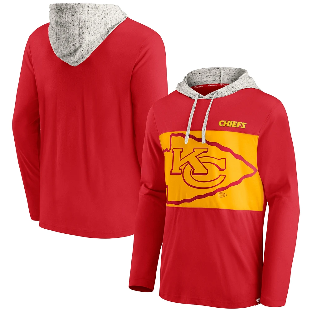 Men's Fanatics Red Kansas City Chiefs Long Sleeve Hoodie T-Shirt