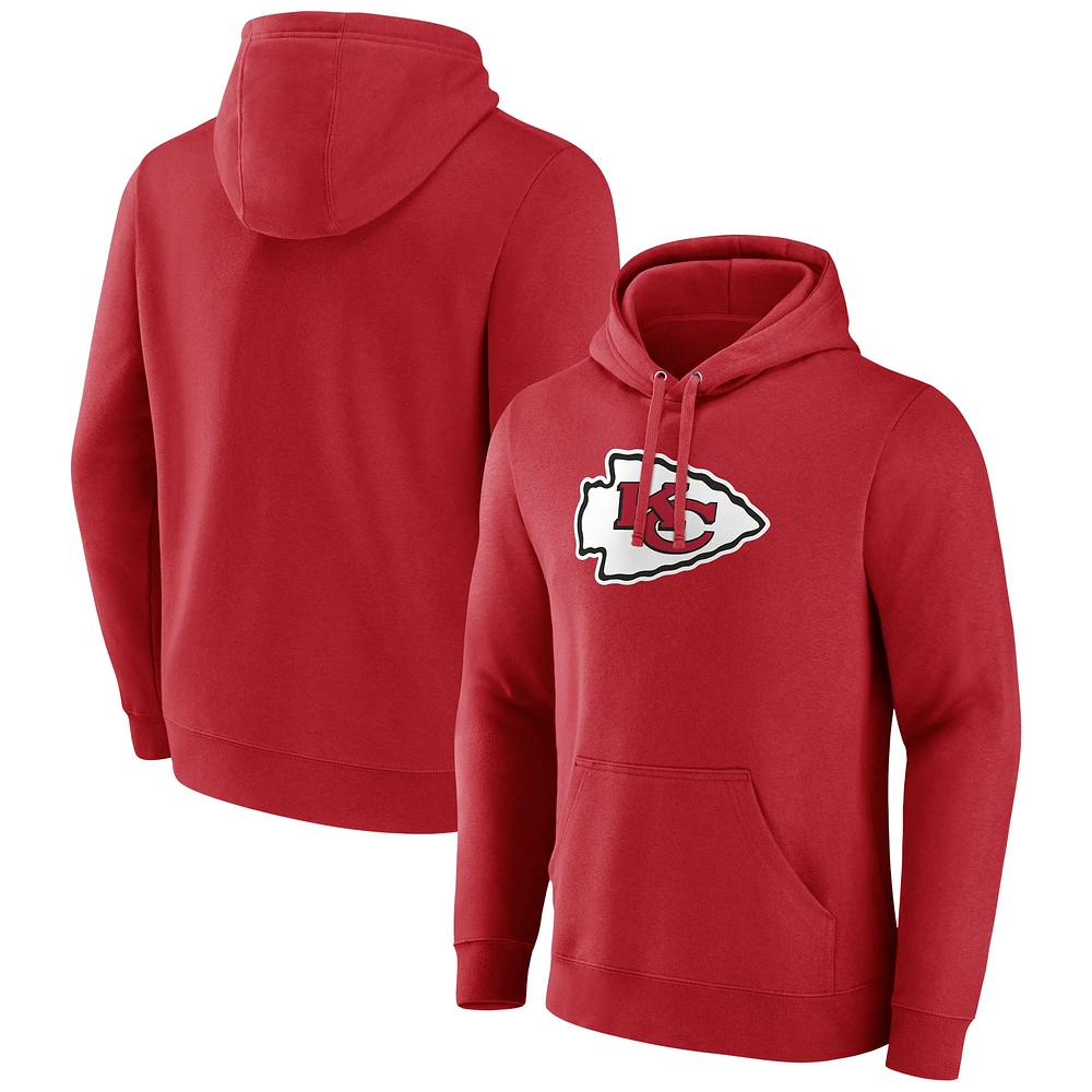 Men's Fanatics Red Kansas City Chiefs Primary Logo Fleece Pullover Hoodie