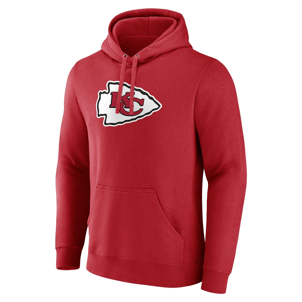 Men's Fanatics Red Kansas City Chiefs Primary Logo Fleece Pullover Hoodie