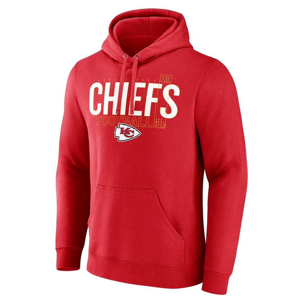 Men's Fanatics Red Kansas City Chiefs Pylon Outline Pullover Hoodie