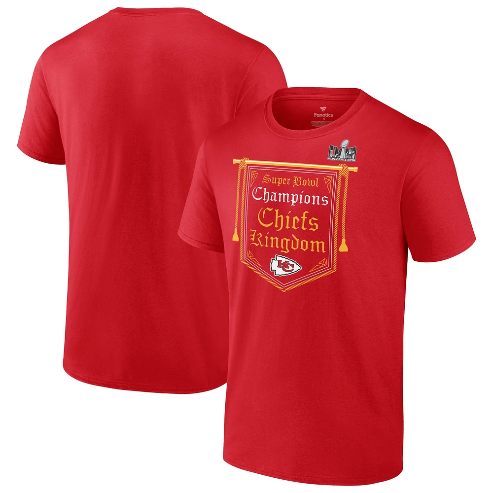 T-shirt rouge Fanatics pour hommes des Chiefs de Kansas City Super Bowl LVIII Champions la ville natale Big & Tall