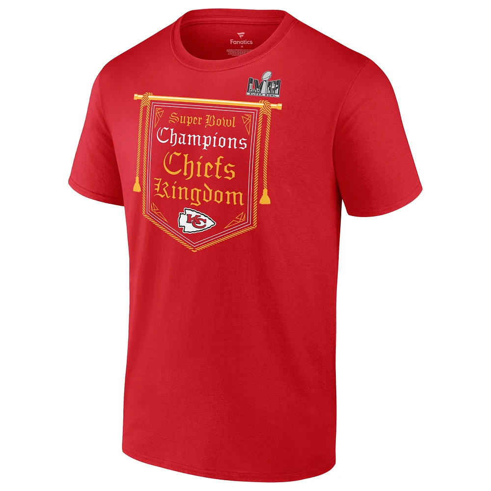 T-shirt rouge Fanatics pour hommes des Chiefs de Kansas City Super Bowl LVIII Champions la ville natale Big & Tall