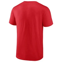 T-shirt rouge Fanatics pour hommes des Chiefs de Kansas City Super Bowl LVIII Champions la ville natale sur le dessus