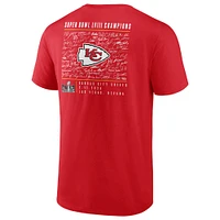 T-shirt rouge avec signature d'autographes Fanatics pour hommes des Chiefs du Super Bowl LVIII