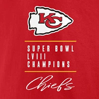 T-shirt rouge avec signature d'autographes Fanatics pour hommes des Chiefs du Super Bowl LVIII