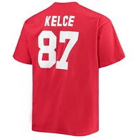 Men's Fanatics Travis Kelce Red Kansas City Chiefs Big & Tall Player Name Number T-Shirt