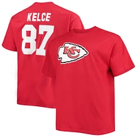 Men's Fanatics Travis Kelce Red Kansas City Chiefs Big & Tall Player Name Number T-Shirt