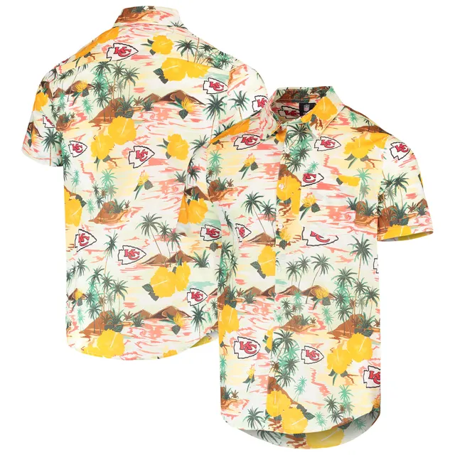 Philadelphia Eagles FOCO Paradise Floral Button-Up Shirt - Cream