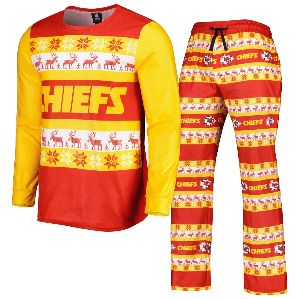 Pyjama Ugly Team Kansas City Chiefs rouge FOCO pour homme