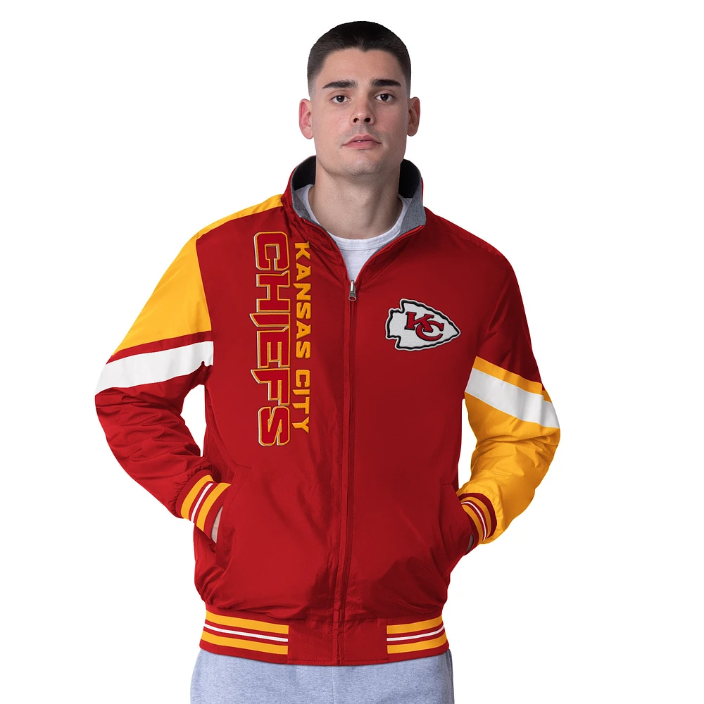 Veste réversible à fermeture éclair complète G-III Extreme Red Kansas City Chiefs Strong Arm pour homme