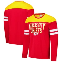 T-shirt à manches longues adaptatif Hail Mary rouge/or G-III Sports by Carl Banks pour homme des Kansas City Chiefs